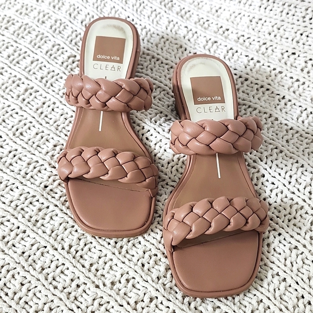 Dolce Vita Tan Braided Two-Strap Sandal, Size 6 - Picture 2 of 7